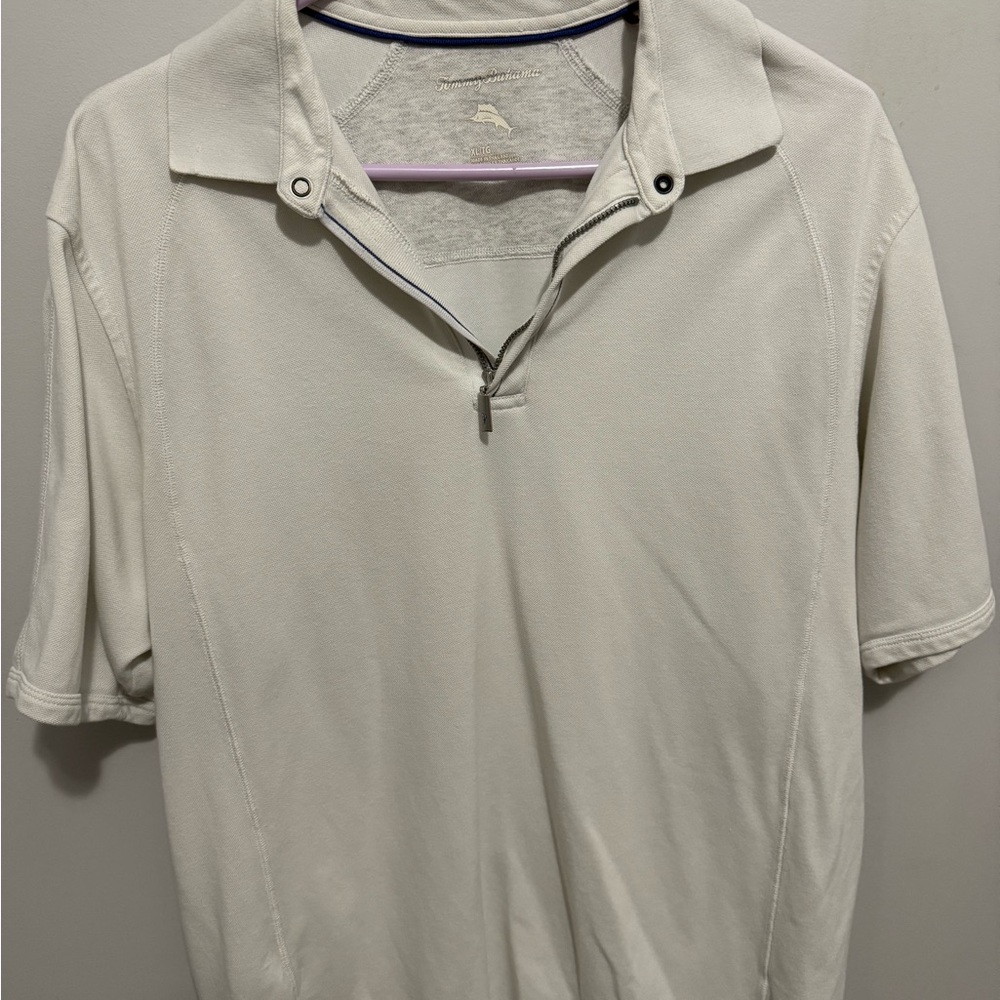 Tommy Bahama Cream Polo Shirt Classic Design